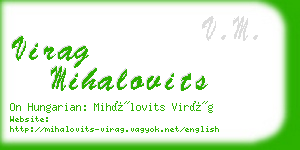 virag mihalovits business card